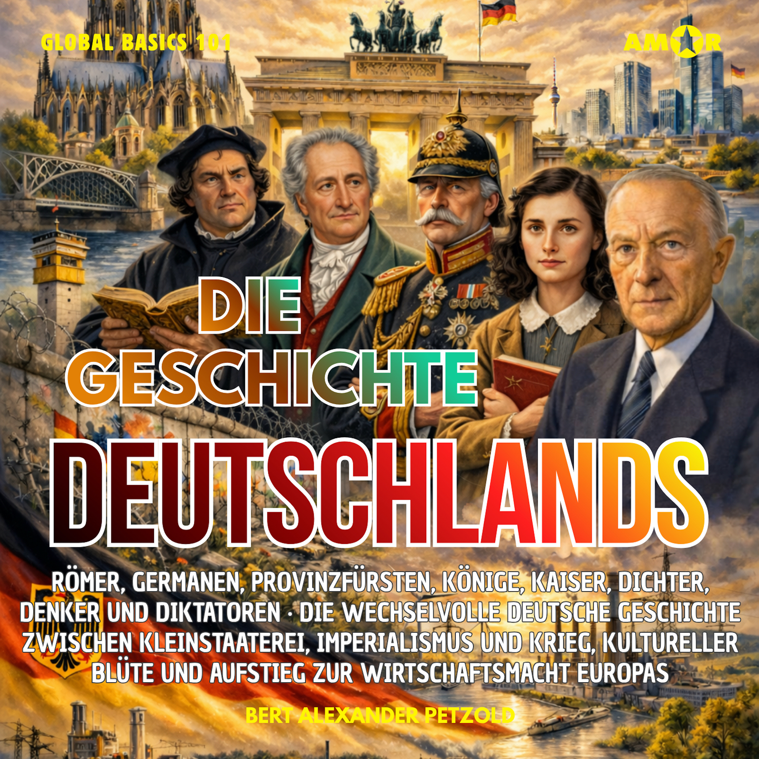 Die Geschichte Deutschlands - Römer, Germanen, Kaiser, Dichter und Diktatoren - Von der Kleinstaaterei zur Wirtschaftsmacht Europas - Global Basics 101 - Deine Serie für modernes Wissen, Folge 4 (ungekürzt)