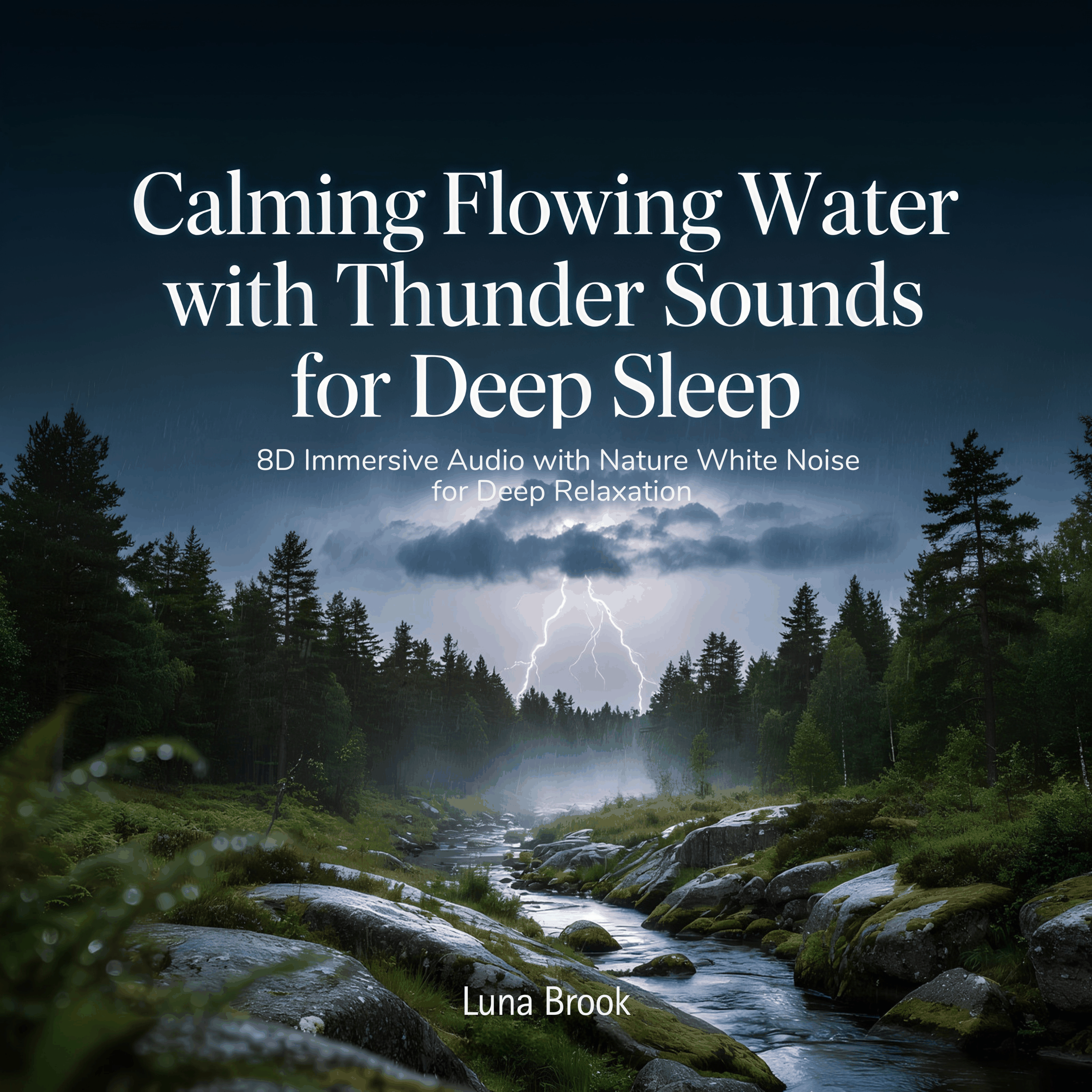 Calming Flowing Water with Thunder Sounds for Deep Sleep