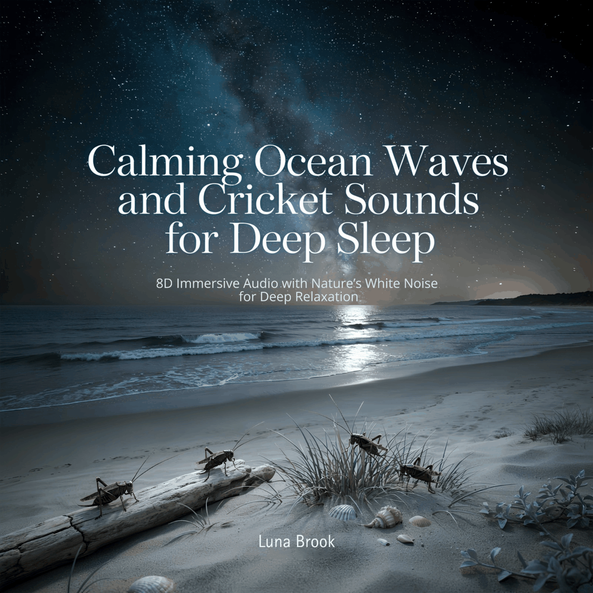 Calming Ocean Waves and Cricket Sounds for Deep Sleep