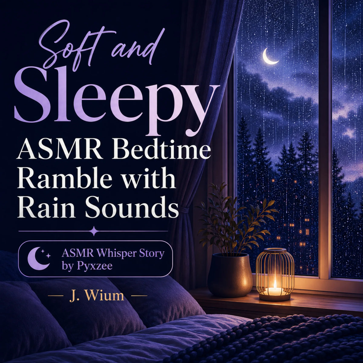 Soft and Sleepy ASMR Bedtime Ramble with Rain Sounds