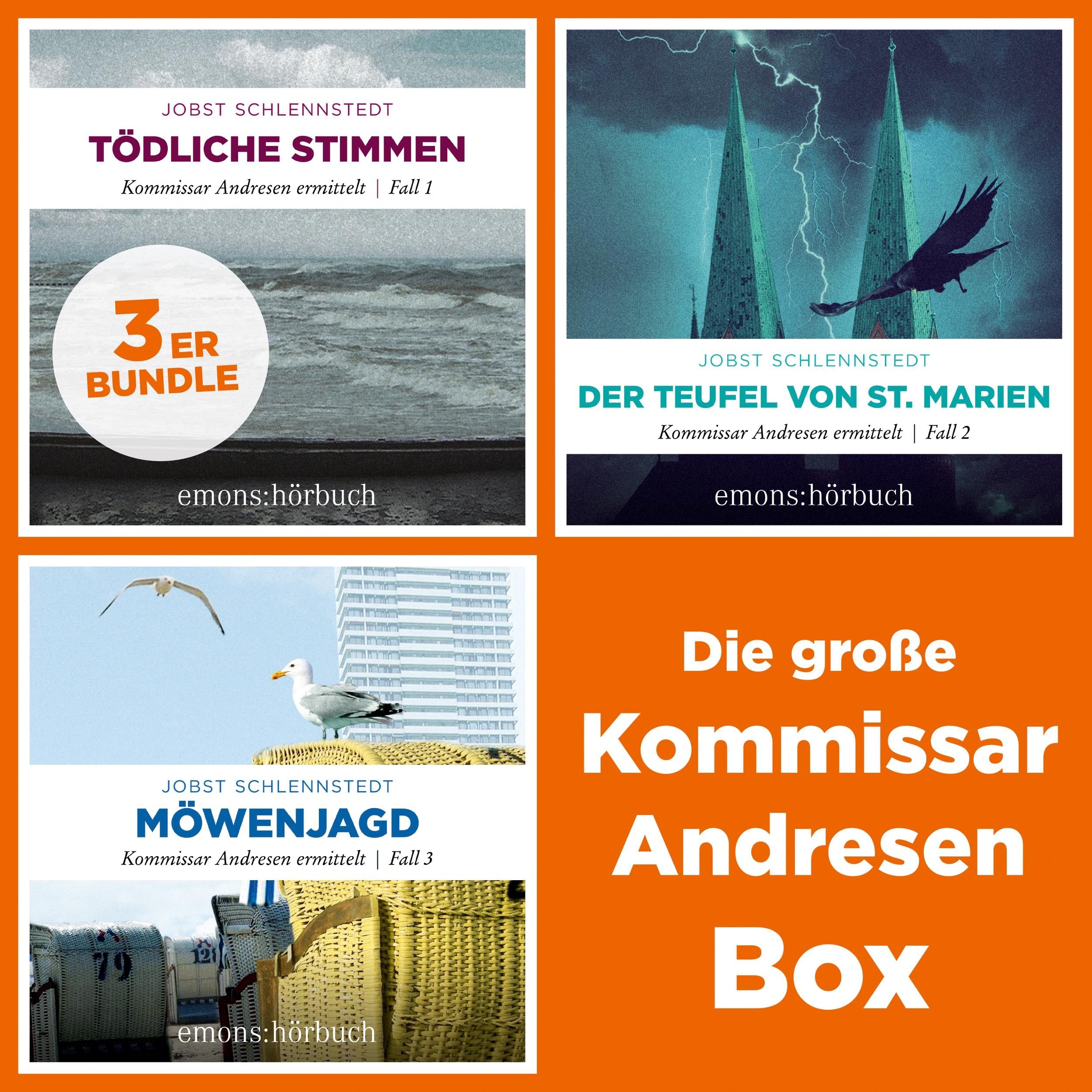 Die große Kommissar Andresen Box - Tödliche Stimmen, Der Teufel von St. Marien, Möwenjagd - Kommissar Andresen (Ungekürzt)