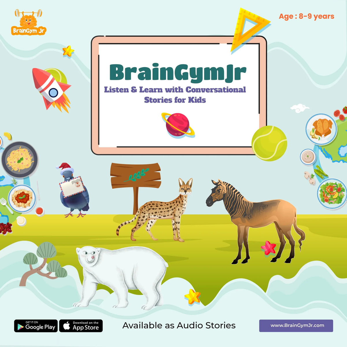 BrainGymJr : Listen and Learn with Conversational Stories ( 8-9 years) - II