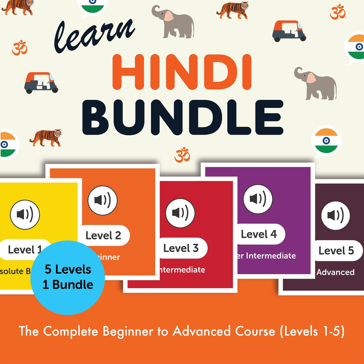 Learn Hindi Bundle - The Complete Beginner to Advanced Course (Levels 1-5)