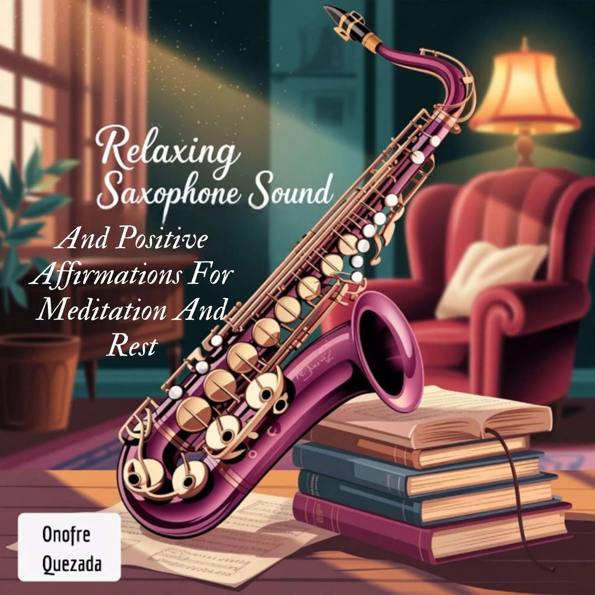 Relaxing saxophone sound and positive affirmations for meditation and rest