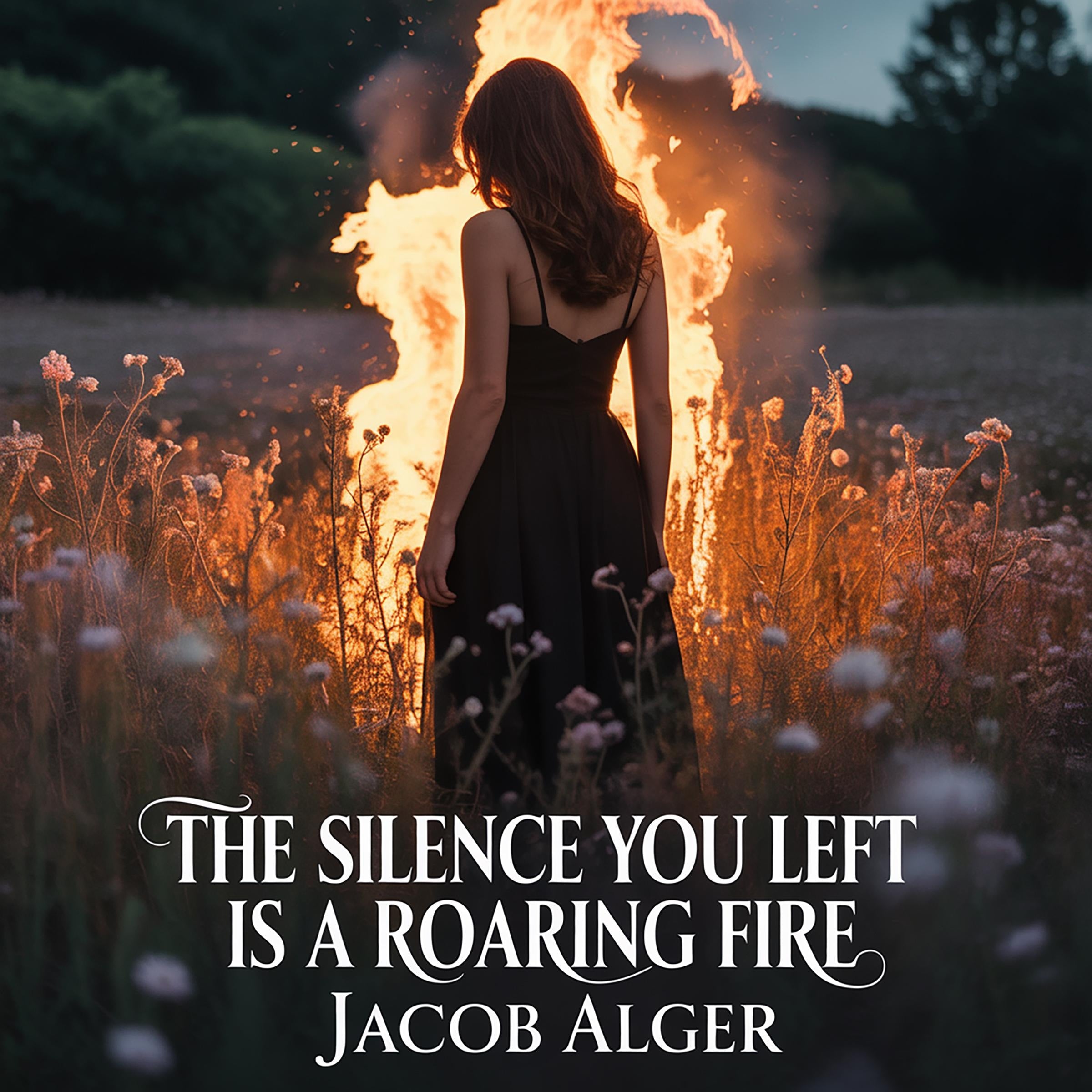 The silence you left is a roaring fire