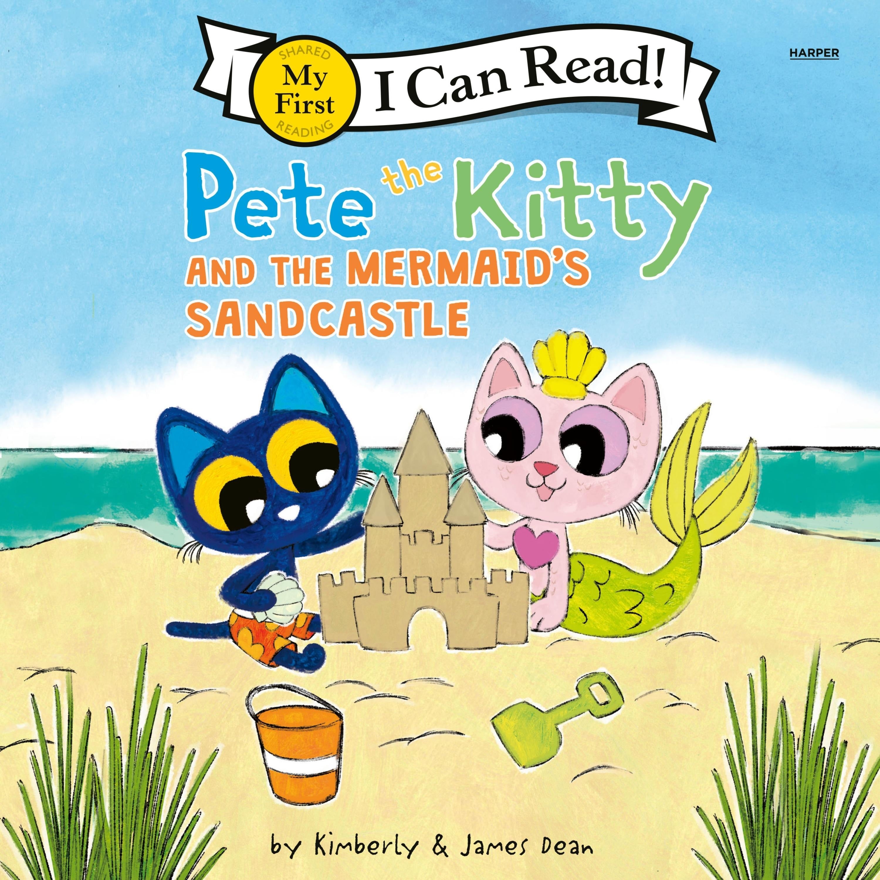 Pete the Kitty and the Mermaid's Sandcastle