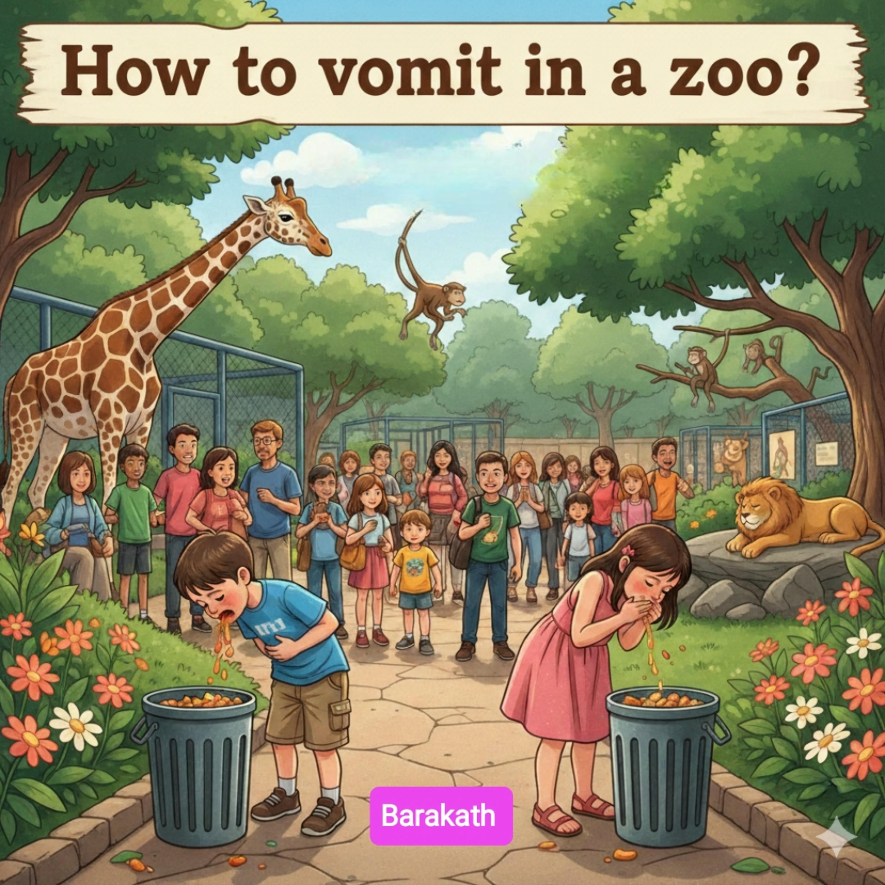 How to vomit in a zoo?