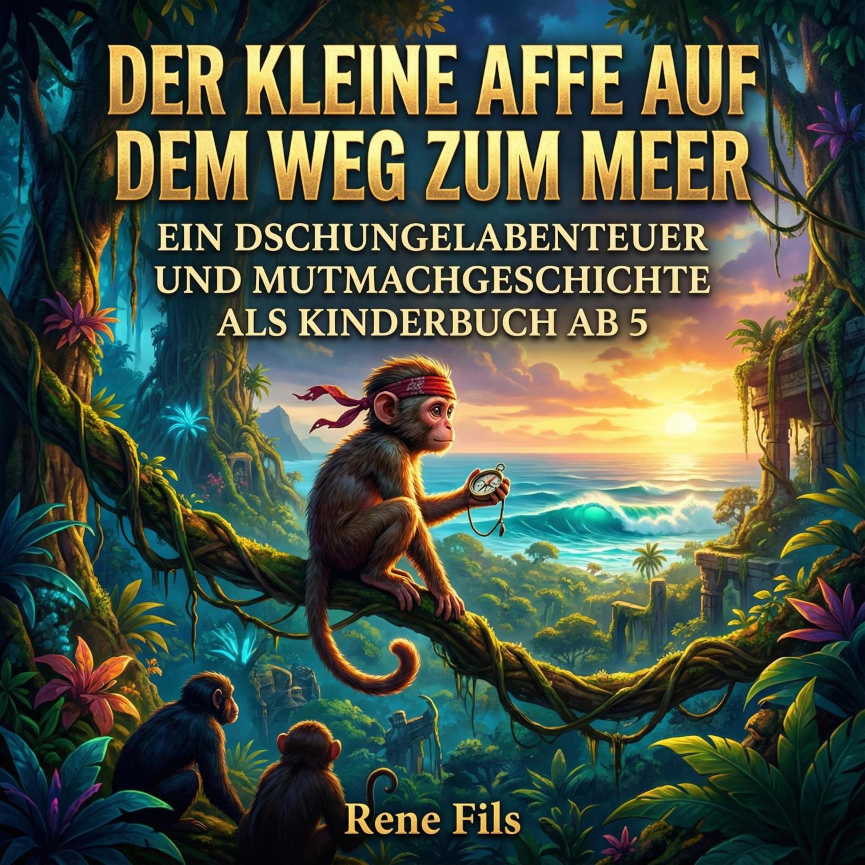 Der kleine Affe auf dem Weg zum Meer