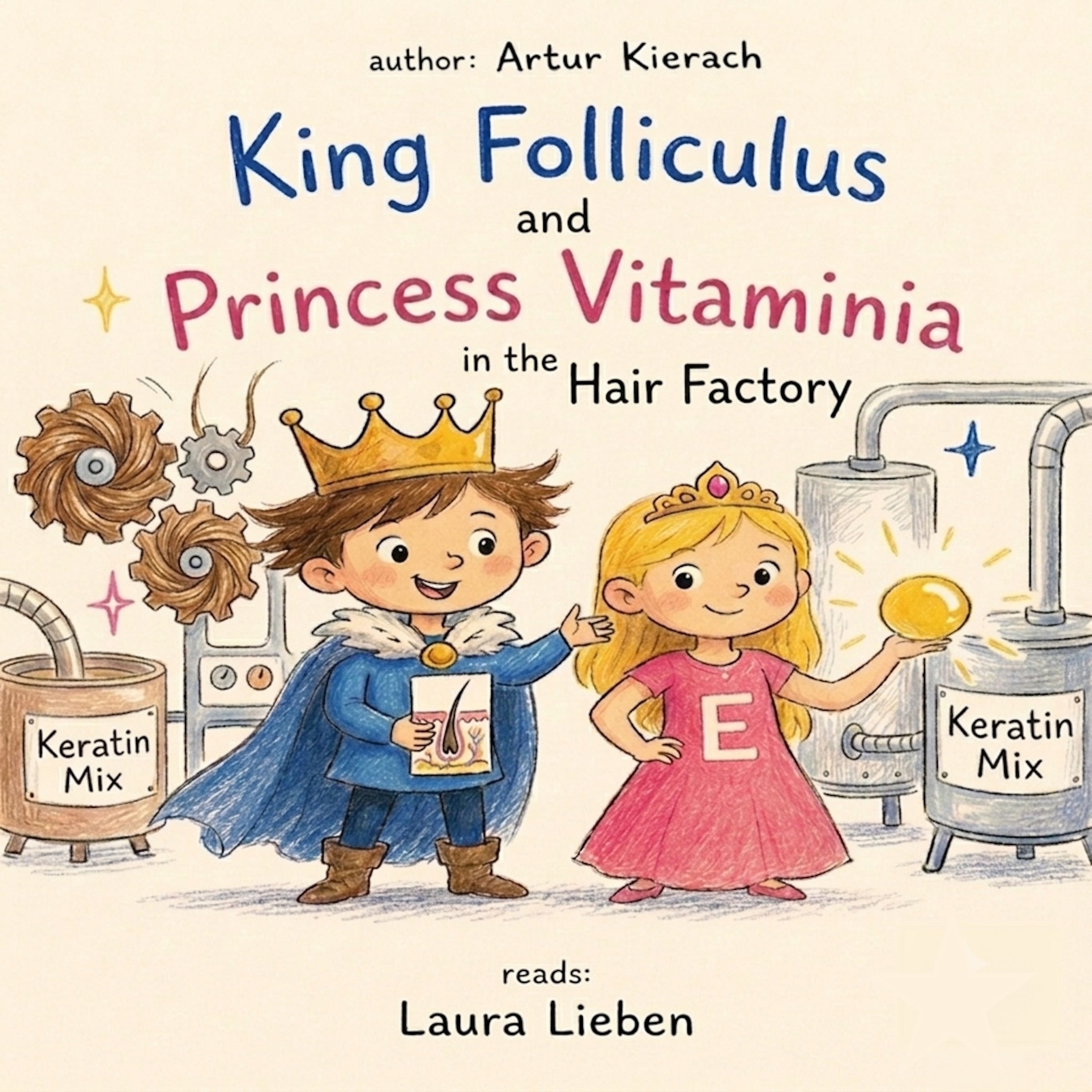 King Folliculus and Princess Vitaminia in the Hair Factory