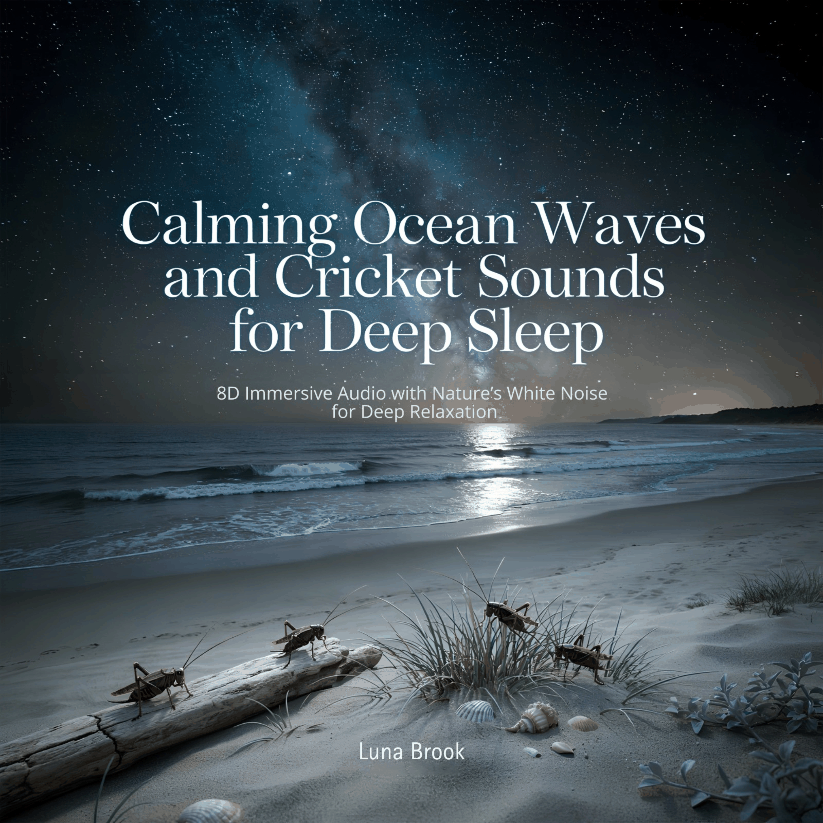 Calming Ocean Waves and Cricket Sounds for Deep Sleep