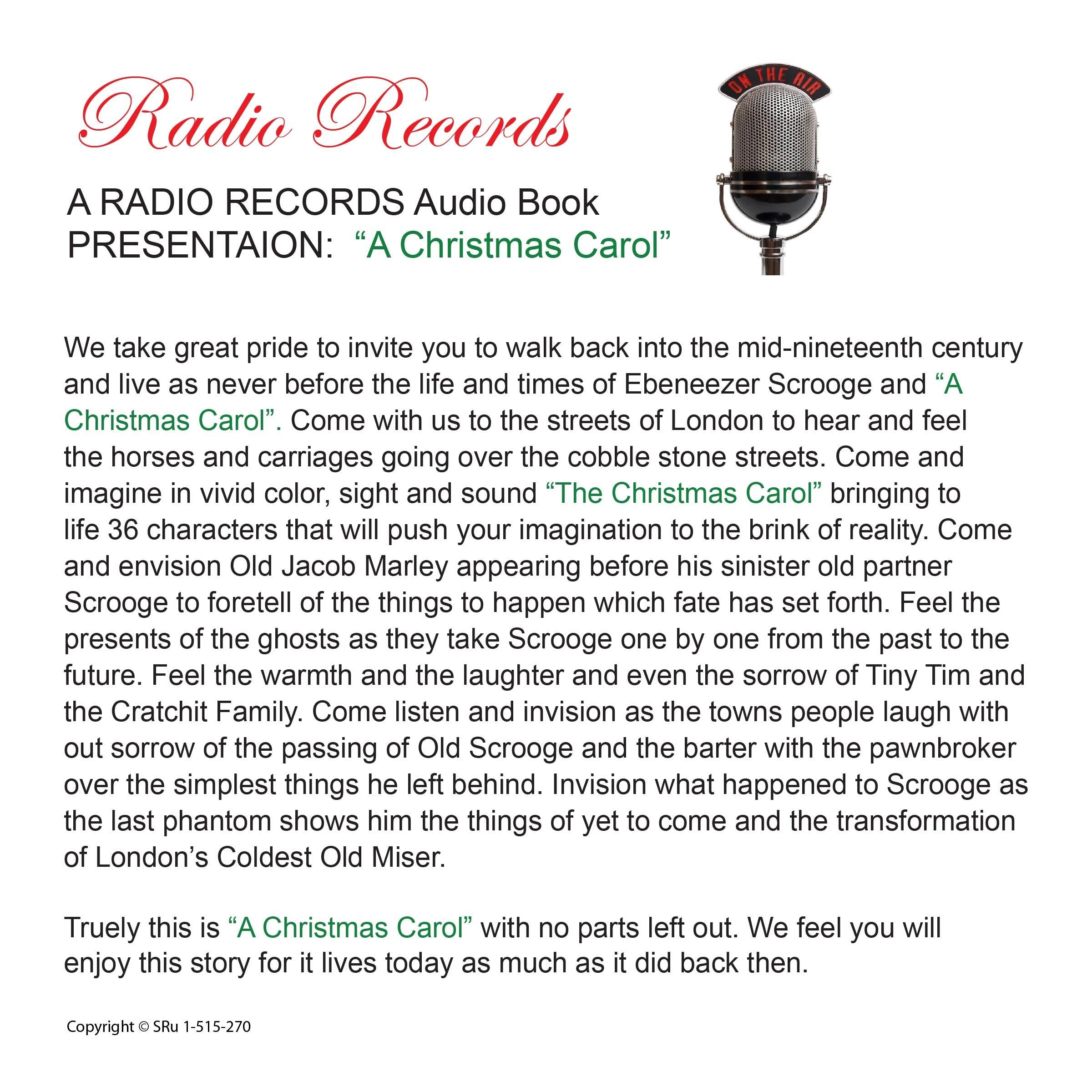 Radio Records Dramatized Production "A Christmas Carol"