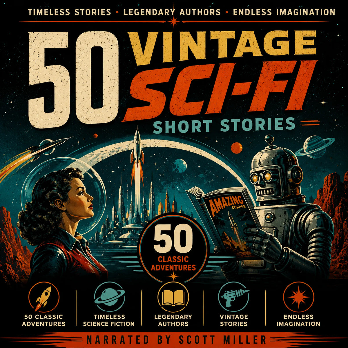 50 Vintage Sci-Fi Short Stories: More Than 27 Hours of Classic Science Fiction