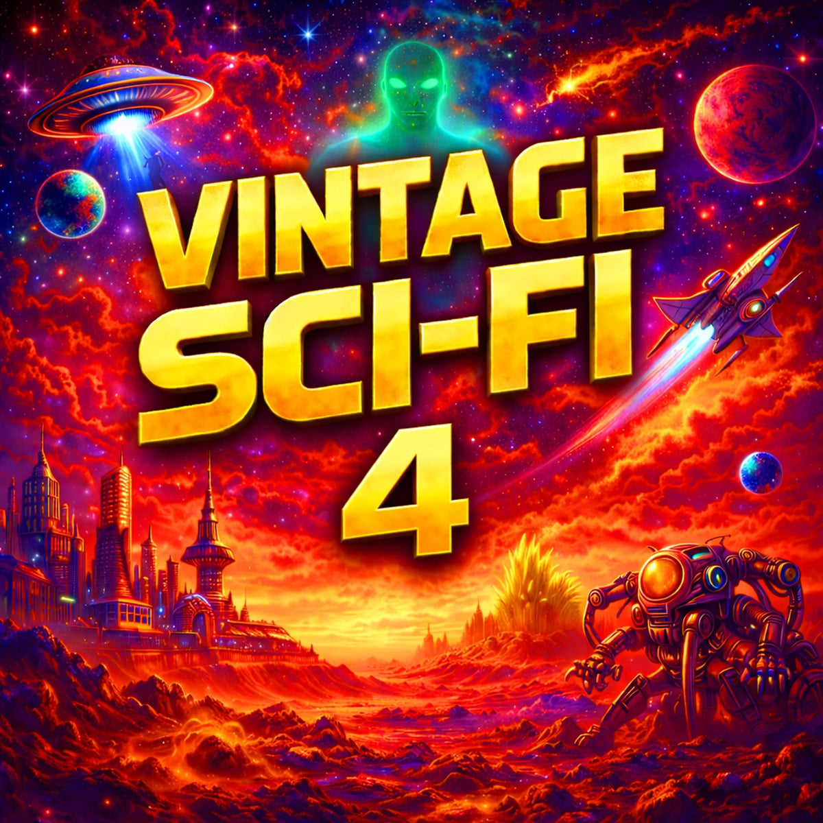 Vintage Sci-Fi 4 - 21 Classic Science Fiction Short Stories from Ray Bradbury, Philip K. Dick, Robert Silverberg, Harlan Ellison and more