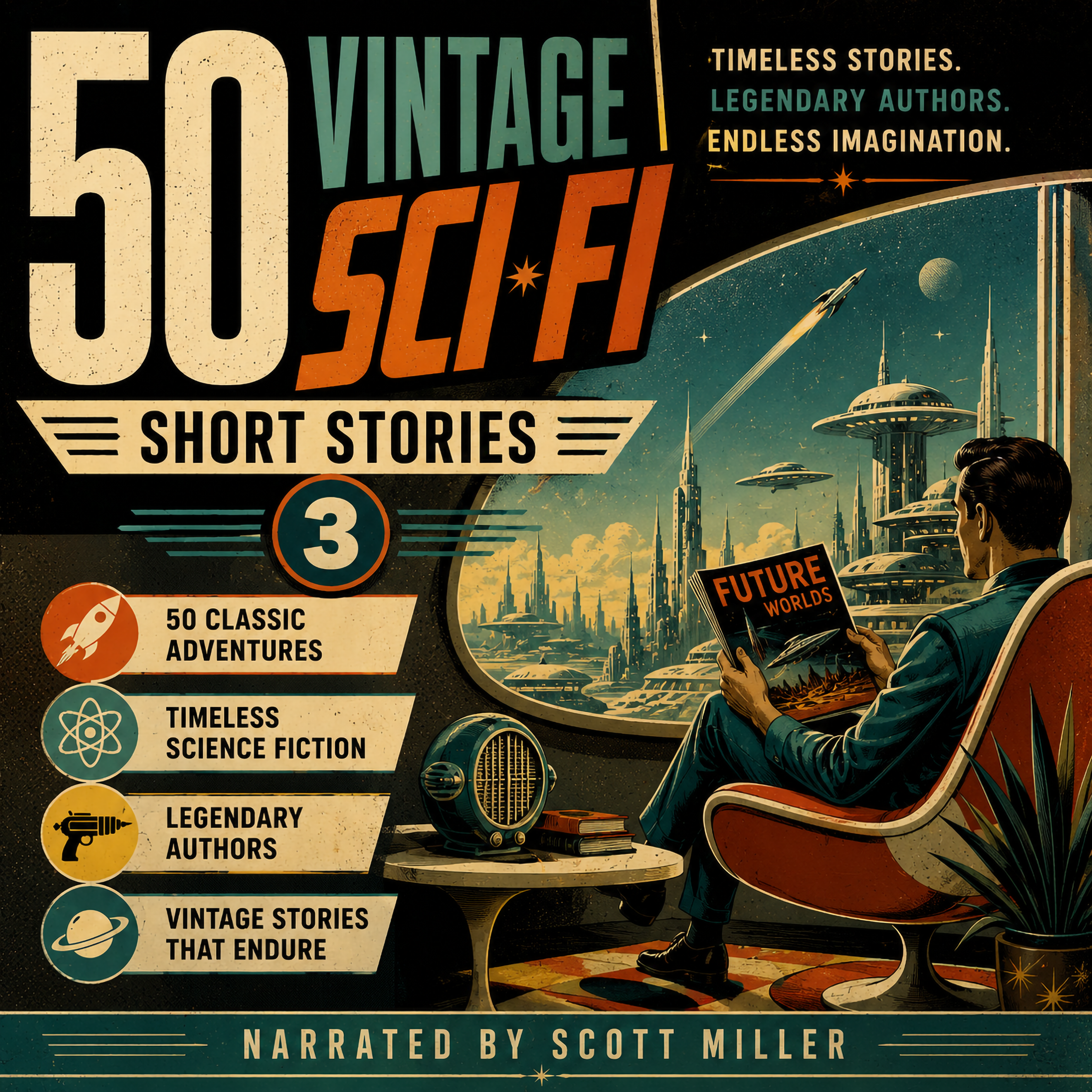 50 Vintage Sci-Fi Short Stories 3 - More than 31 hours of Vintage Science Fiction