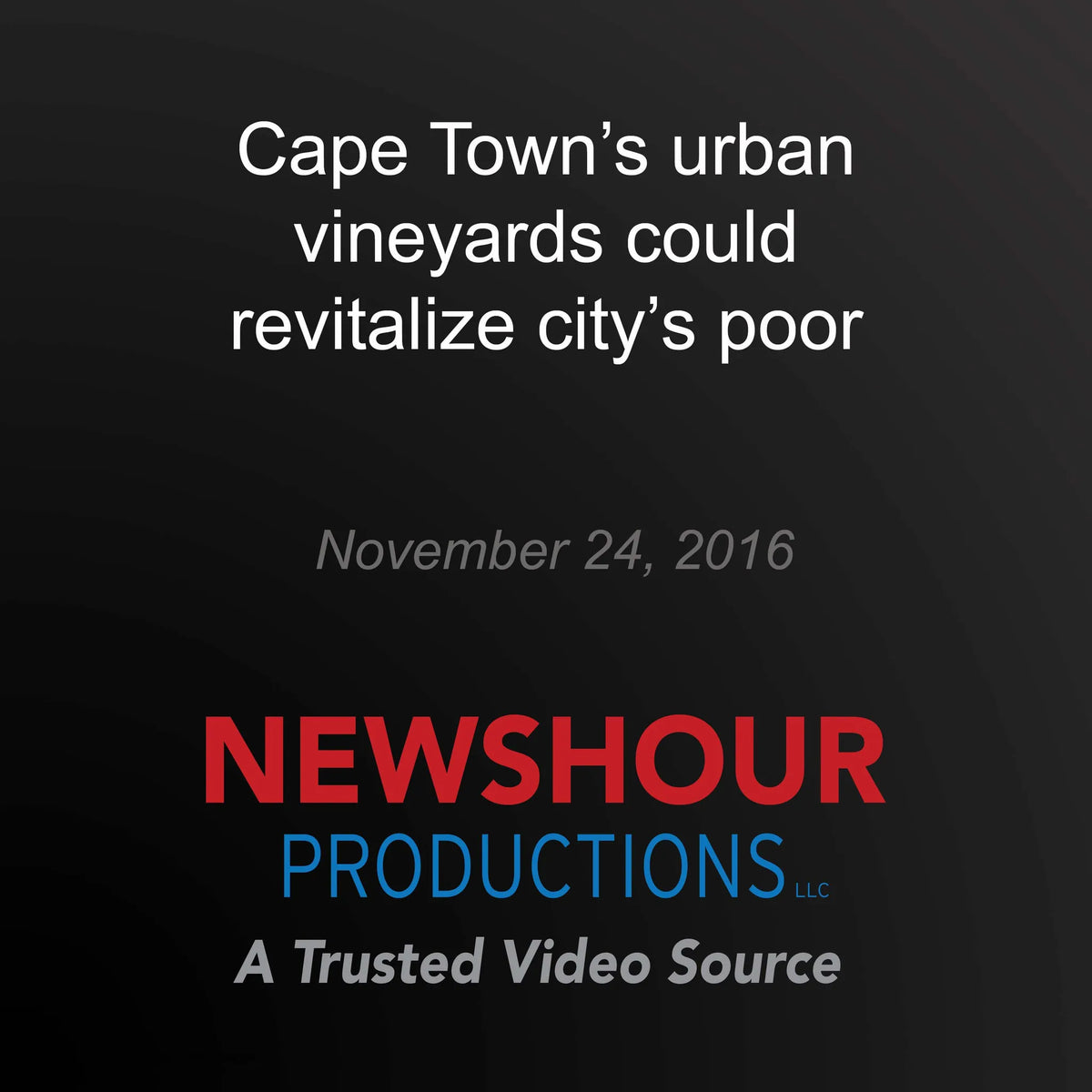 Cape Town's urban vineyards could revitalize city's poor