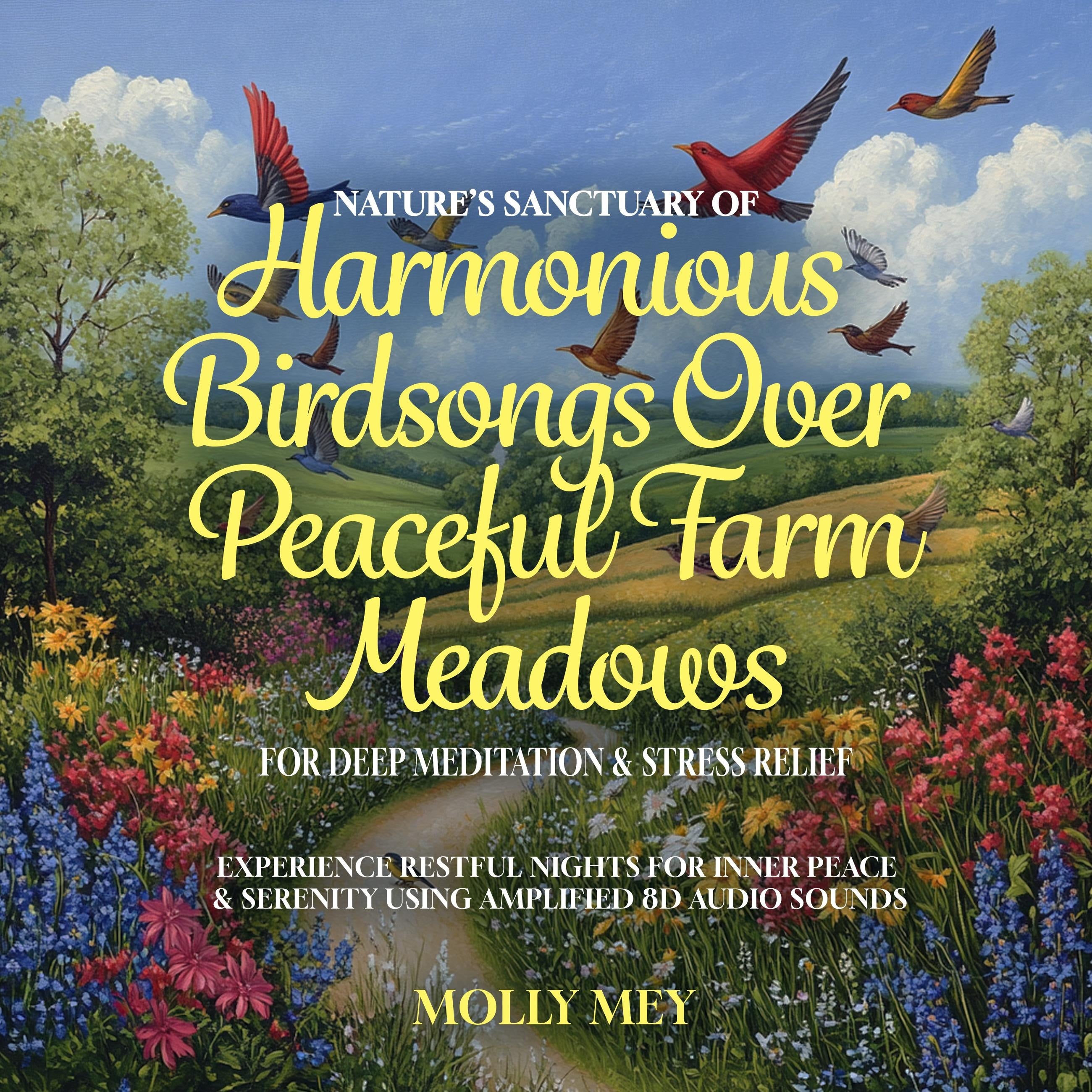 Nature's Sanctuary of Harmonious Birdsongs Over Peaceful Farm Meadows for Deep Meditation & Stress Relief