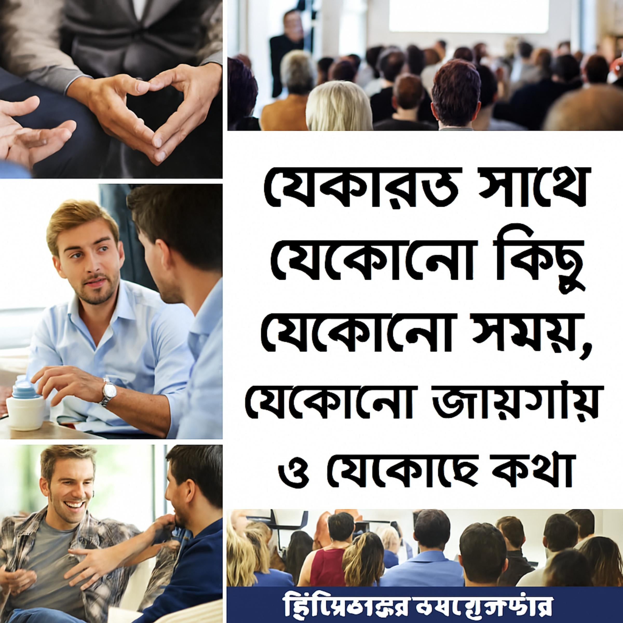যে কারো সাথে যেকোনো বিষয়ে, যেকোনো সময়, যেকোনো জায়গায় এবং সবার সাথে কীভাবে কথা বলবেন।